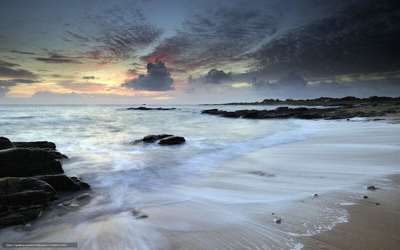 Dramatic coastal sunset