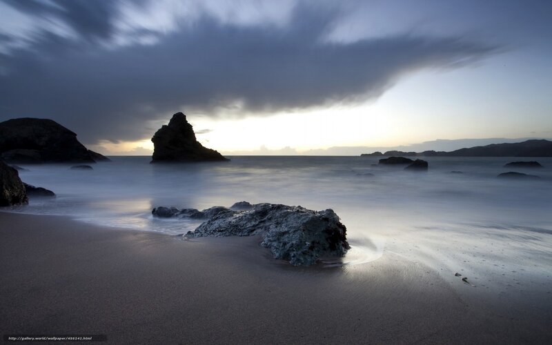 Dramatic coastal sunset