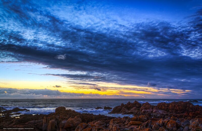 Dramatic coastal sunset