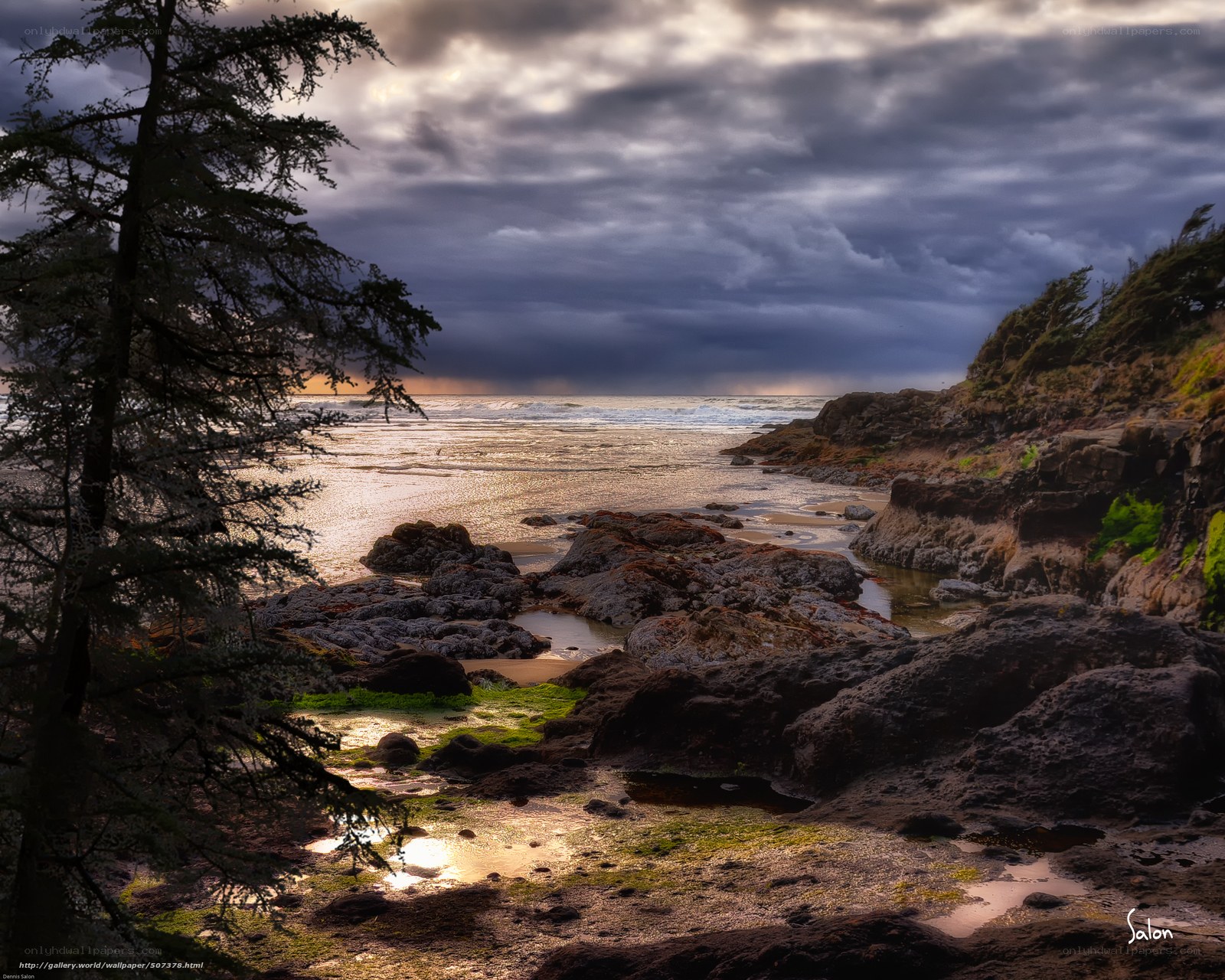 Dramatic coastal sunset