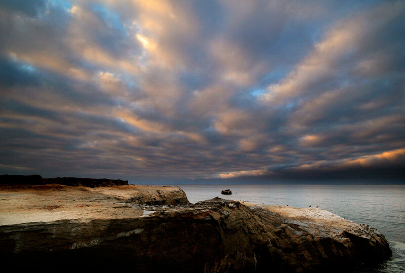 Dramatic coastal sunset
