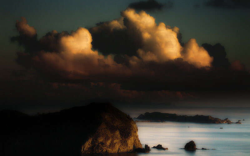 dramatic coastal sunset