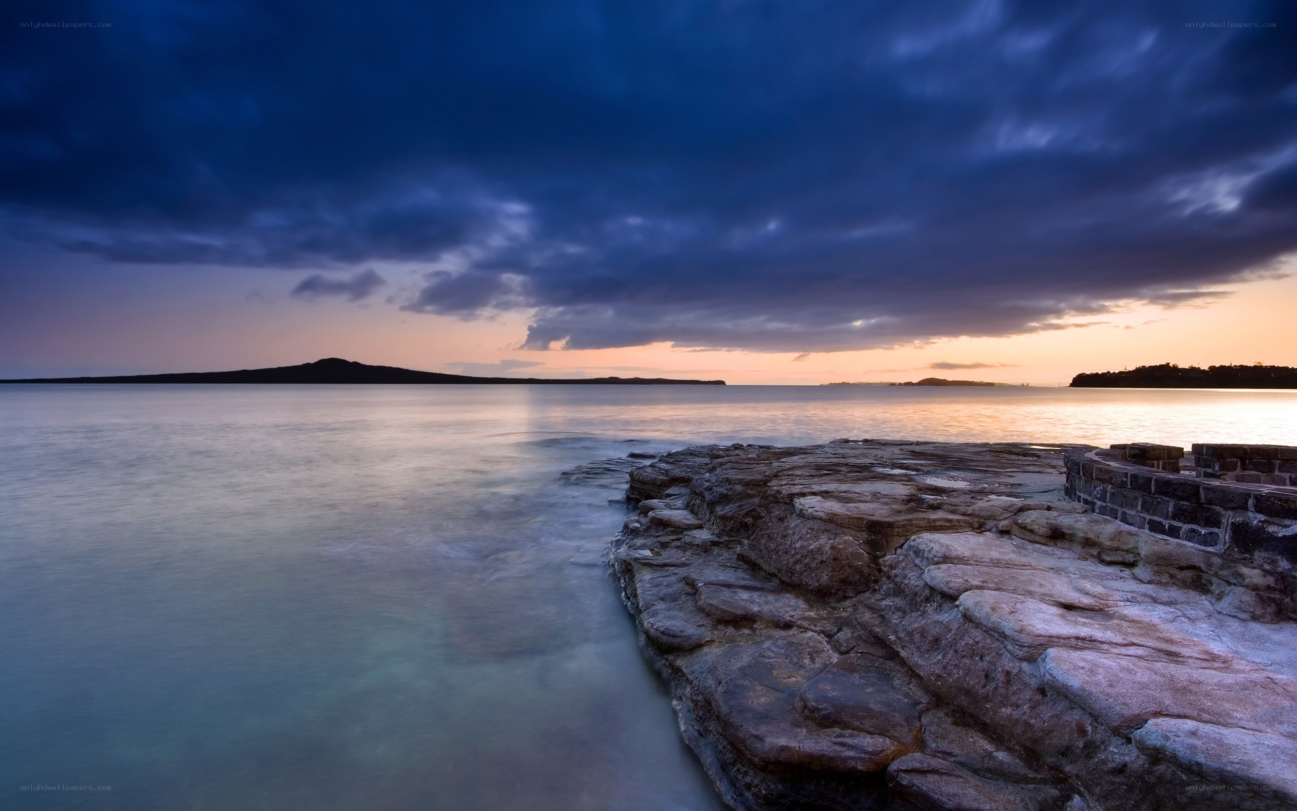 Dramatic coastal sunset