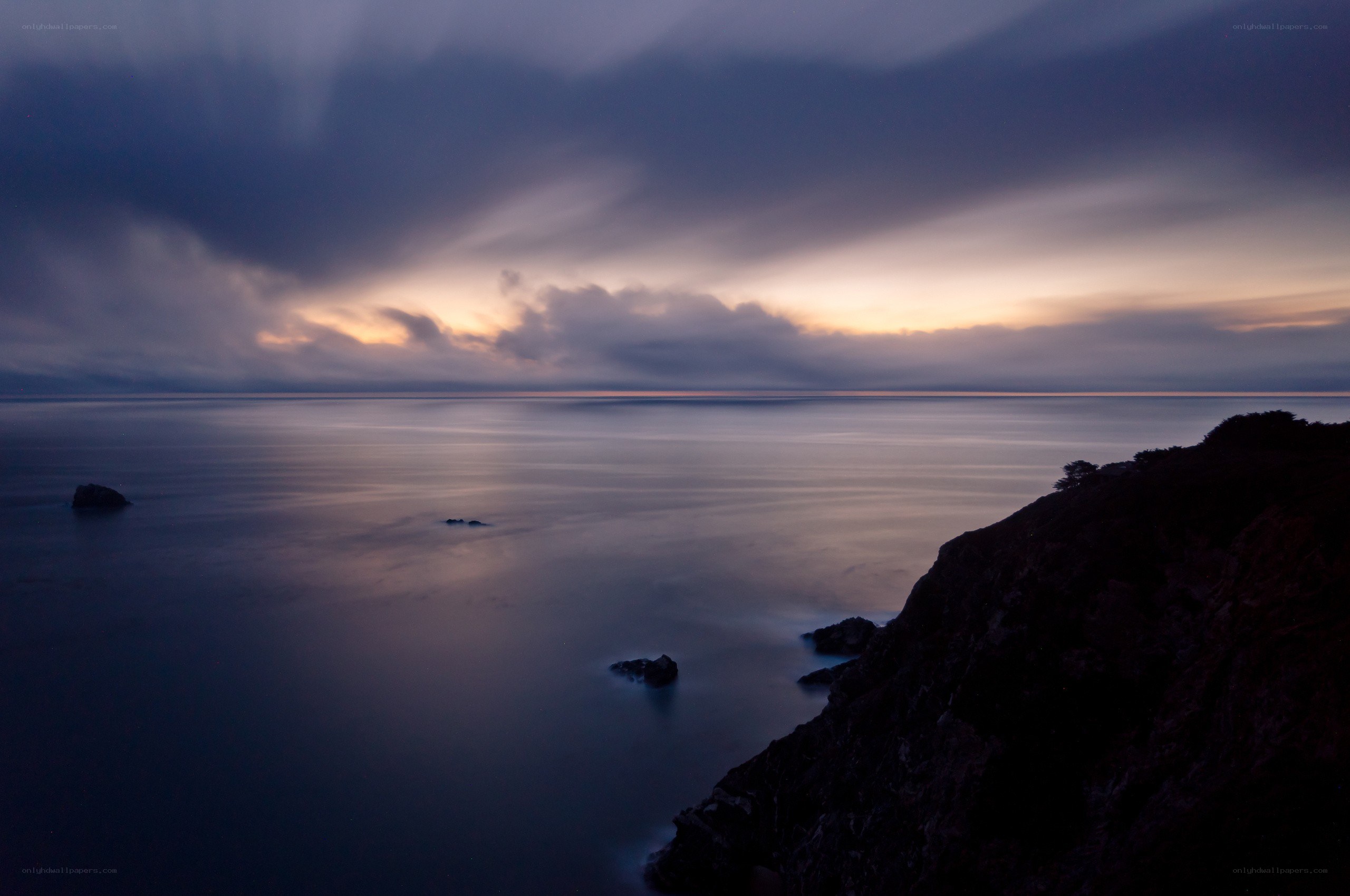 Dramatic coastal sunset