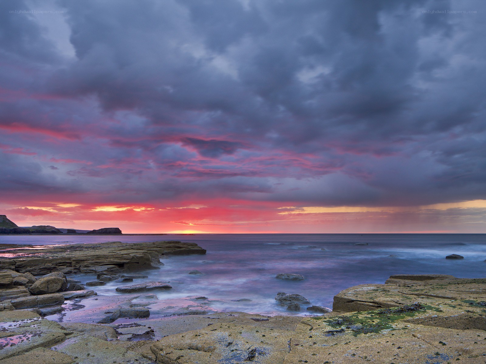 dramatic coastal sunset