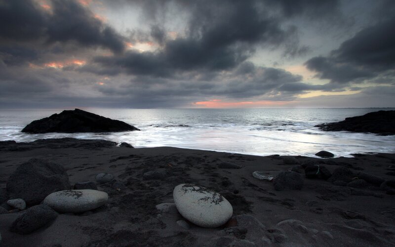 dramatic coastal sunset