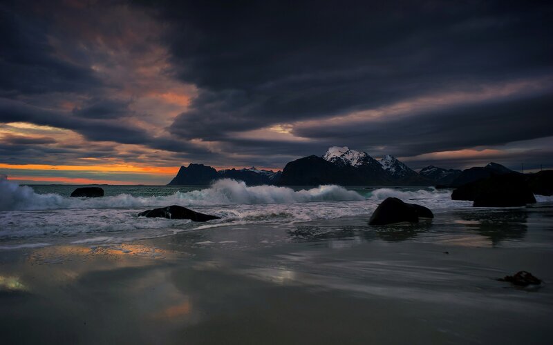 dramatic coastal sunset