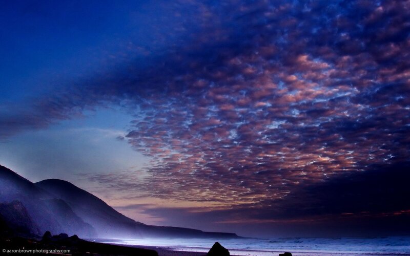 dramatic coastal sunset sky