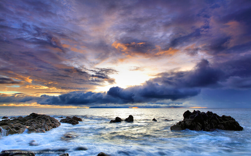 Dramatic coastal sunset