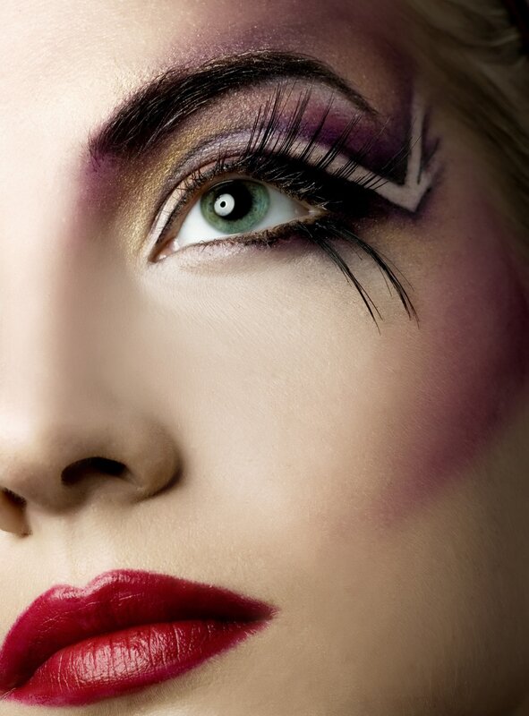dramatic eye makeup close-up