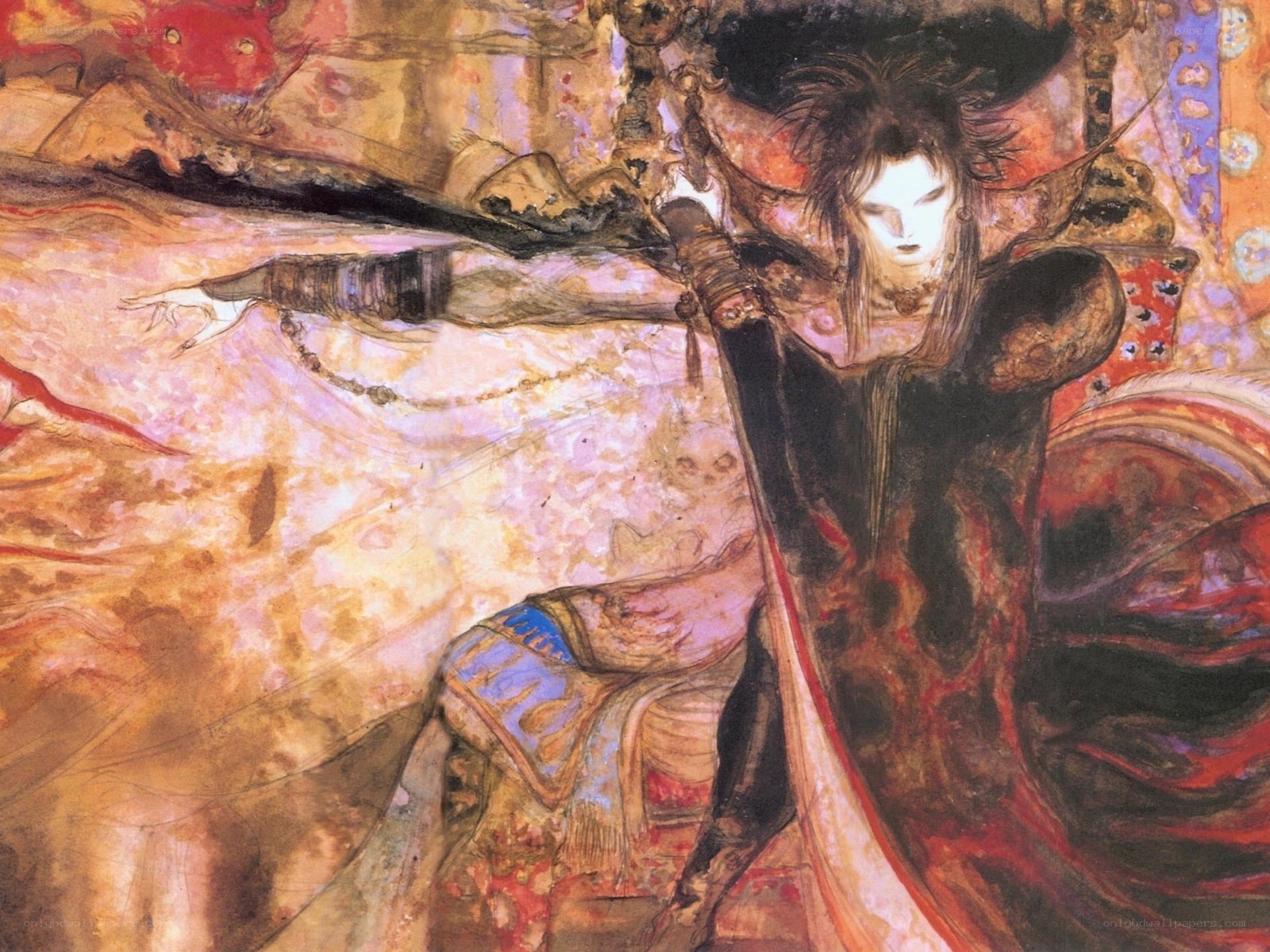 dramatic fantasy warrior scene