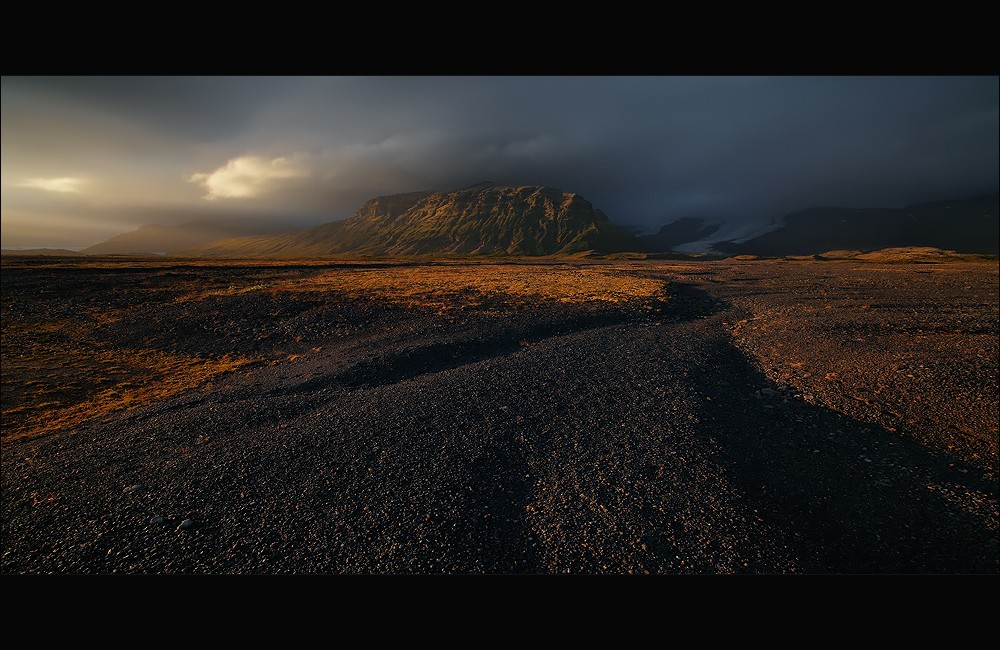 Dramatic landscape at sunset