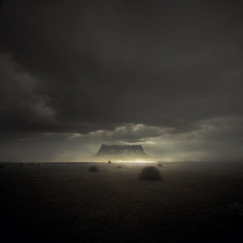 Dramatic landscape with mountain