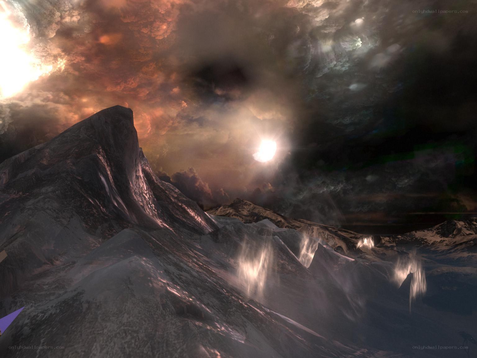 dramatic mountain landscape