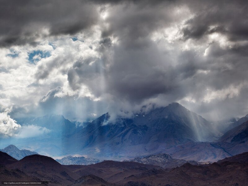 Dramatic mountain storm scene