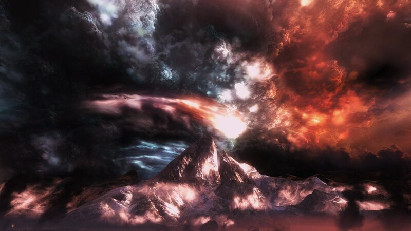 dramatic mountain storm