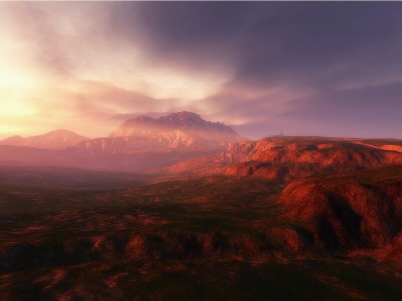 dramatic mountain sunset
