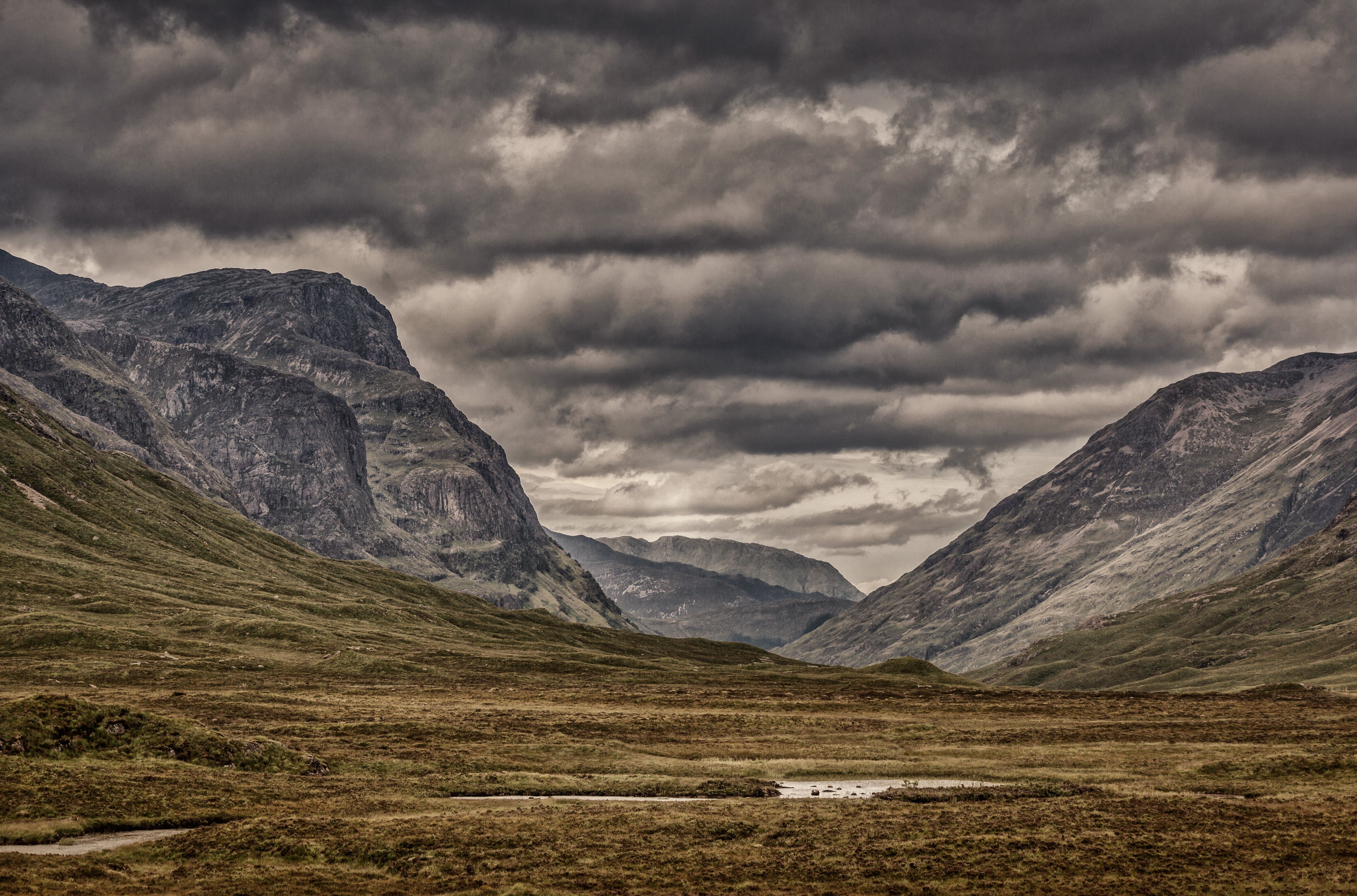 dramatic mountain valley landscape