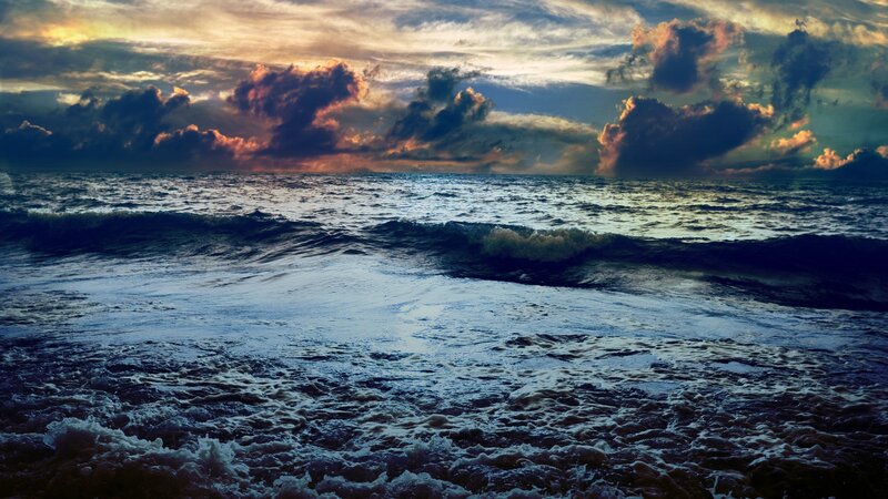 dramatic ocean sunset