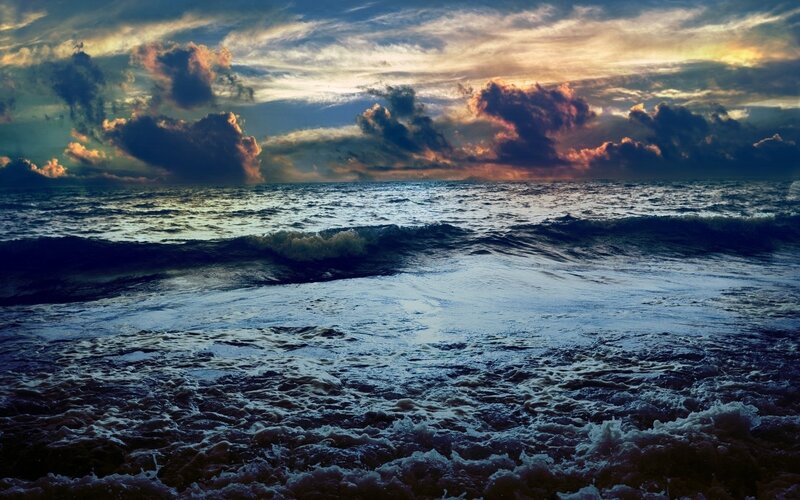 Dramatic ocean sunset