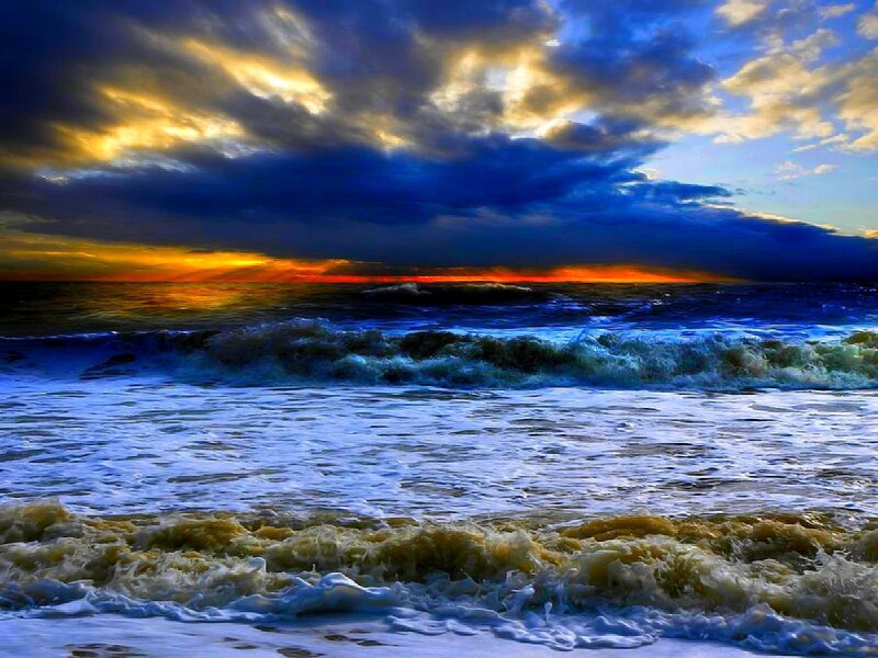 Dramatic ocean sunset