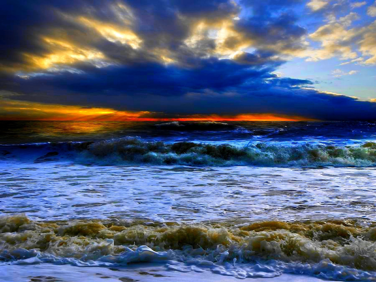 Dramatic ocean sunset