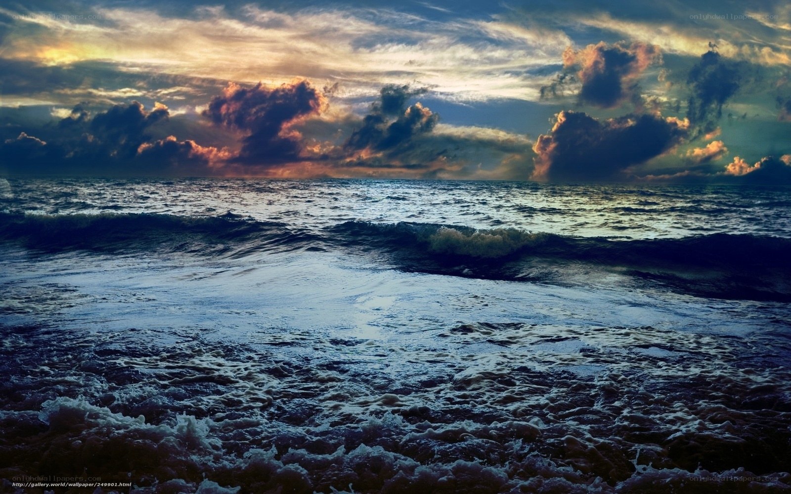 dramatic ocean sunset