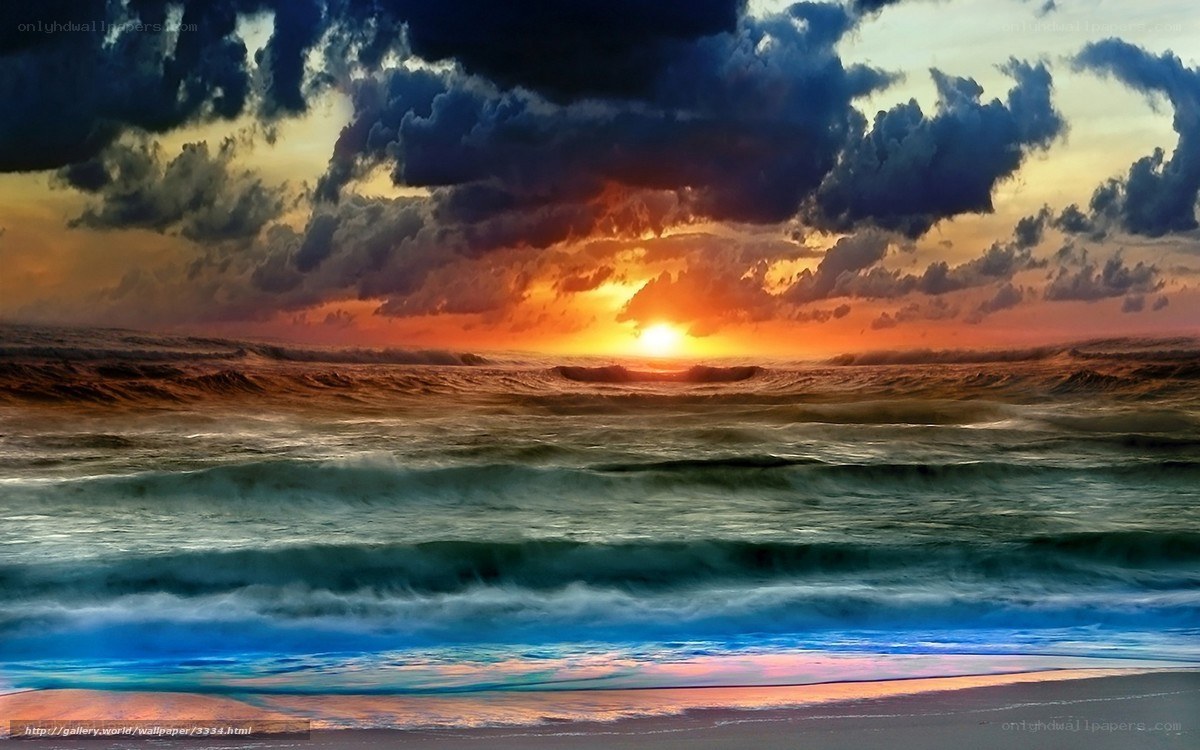 Dramatic ocean sunset