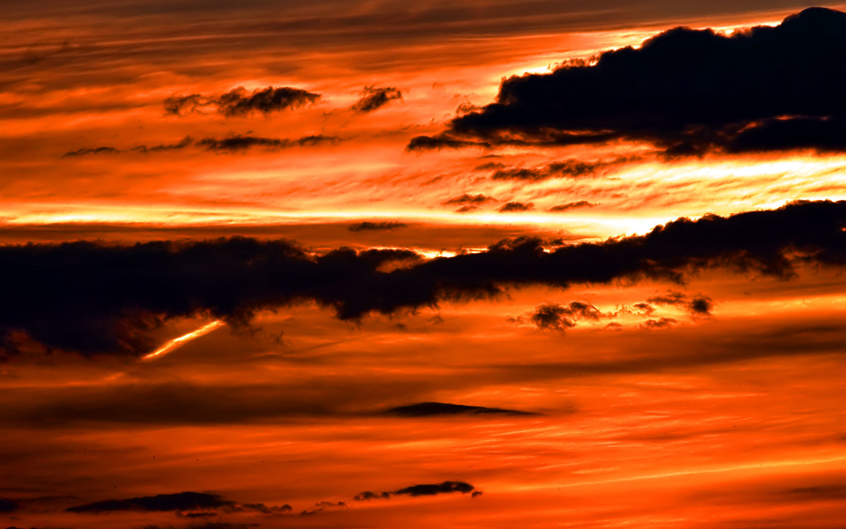 dramatic orange sunset sky