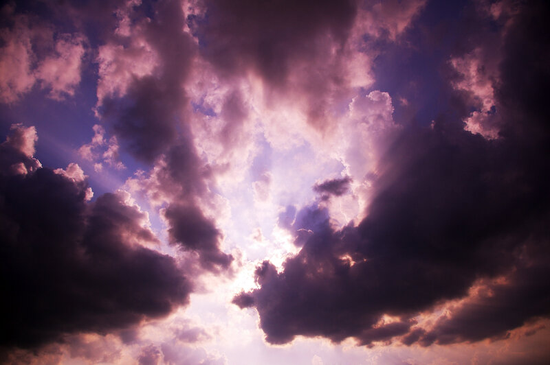 dramatic purple clouds