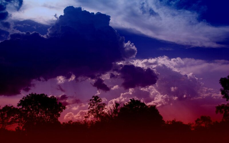 dramatic purple sky at dusk