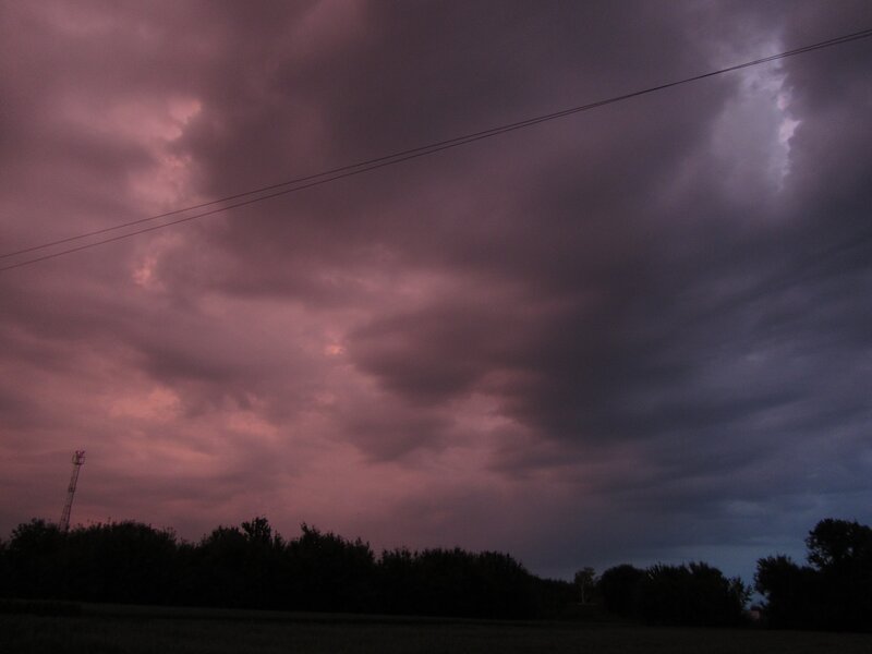 dramatic purple storm clouds