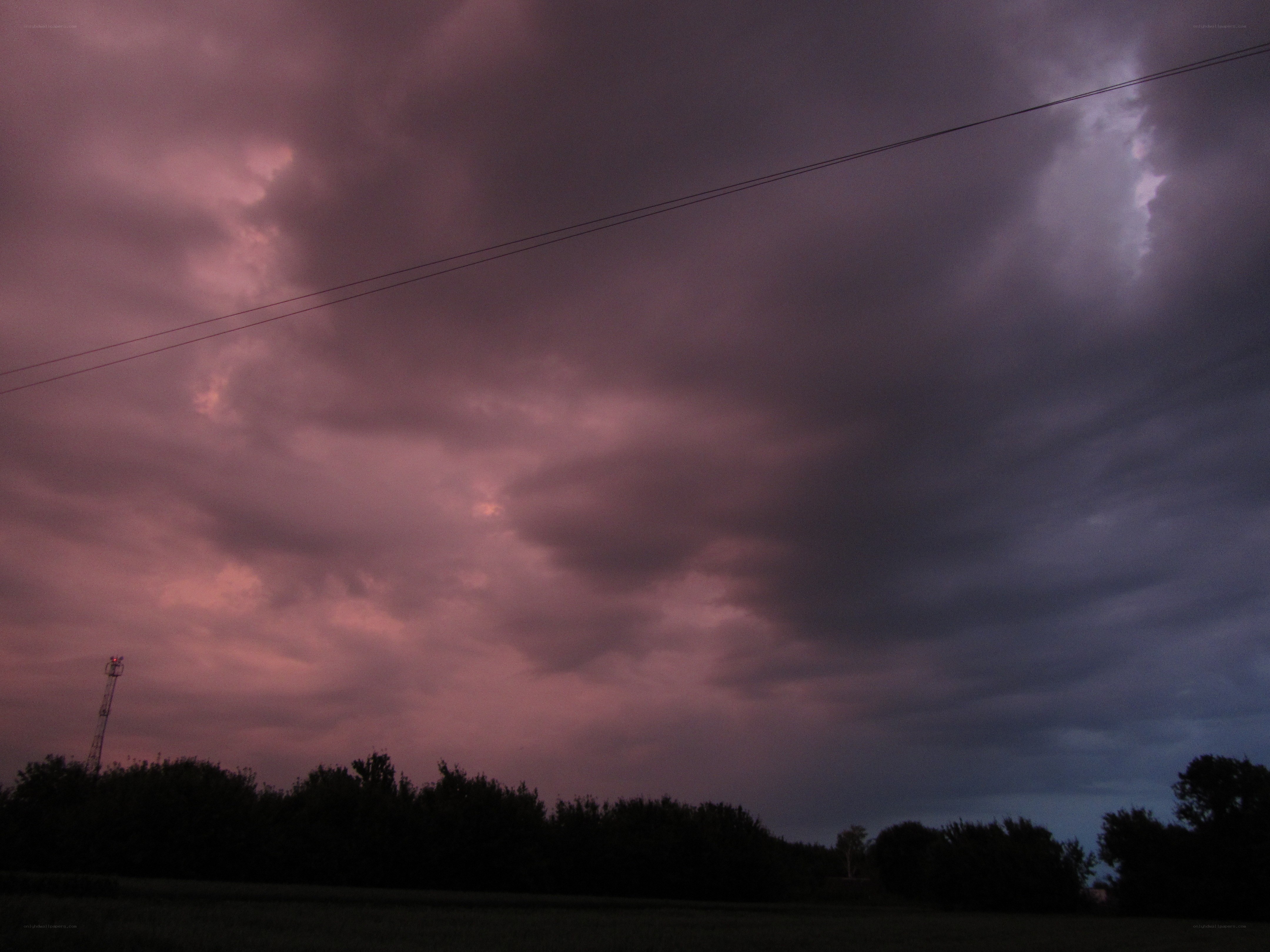 dramatic purple storm clouds