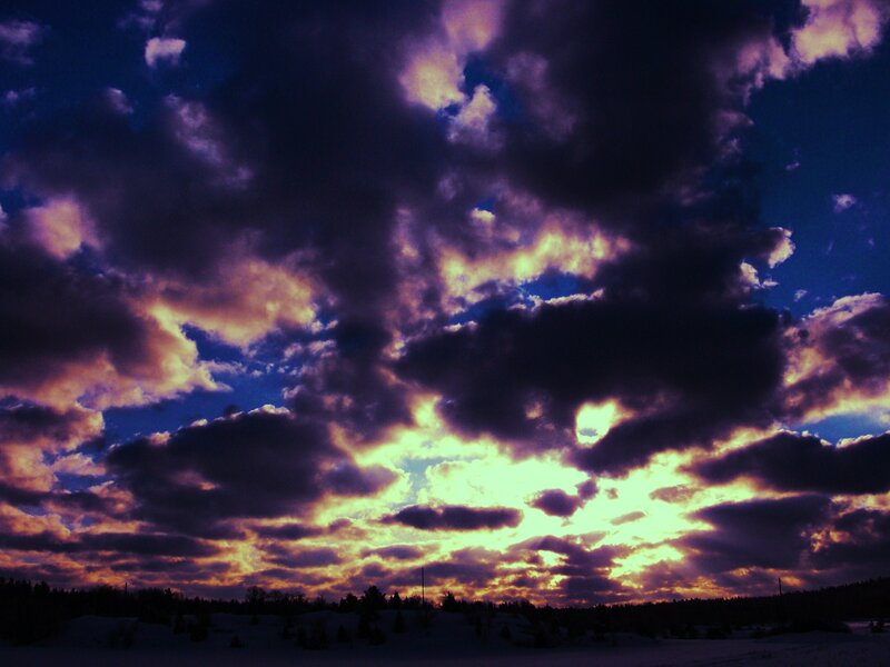 dramatic purple sunset sky