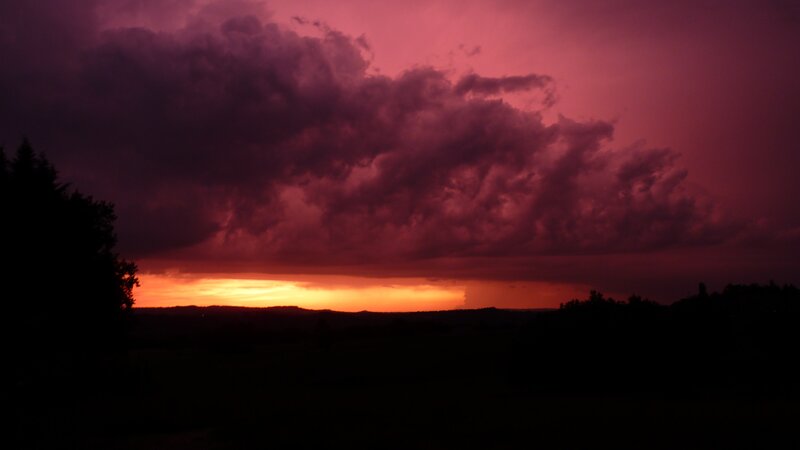 dramatic purple sunset