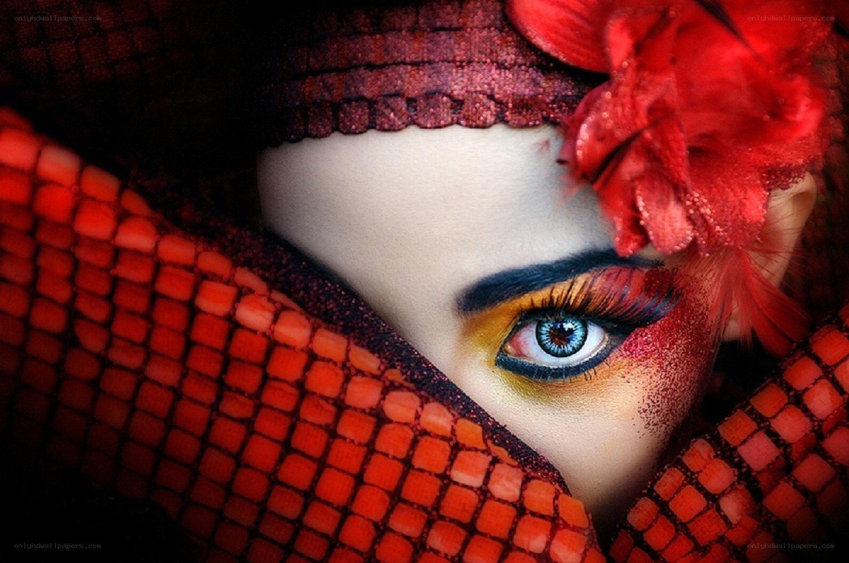 dramatic red eye makeup
