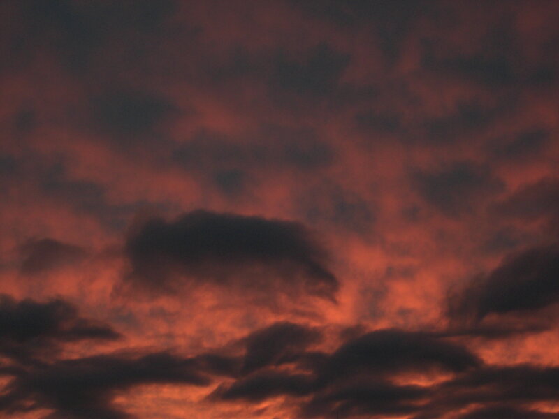 dramatic red sunset sky