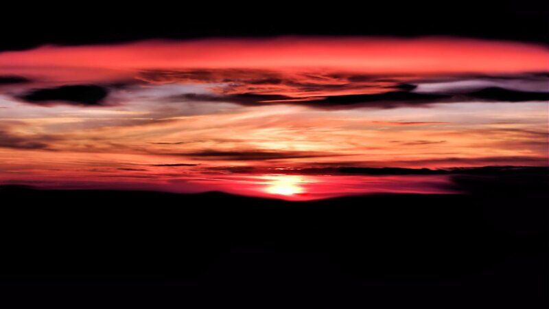 dramatic red sunset