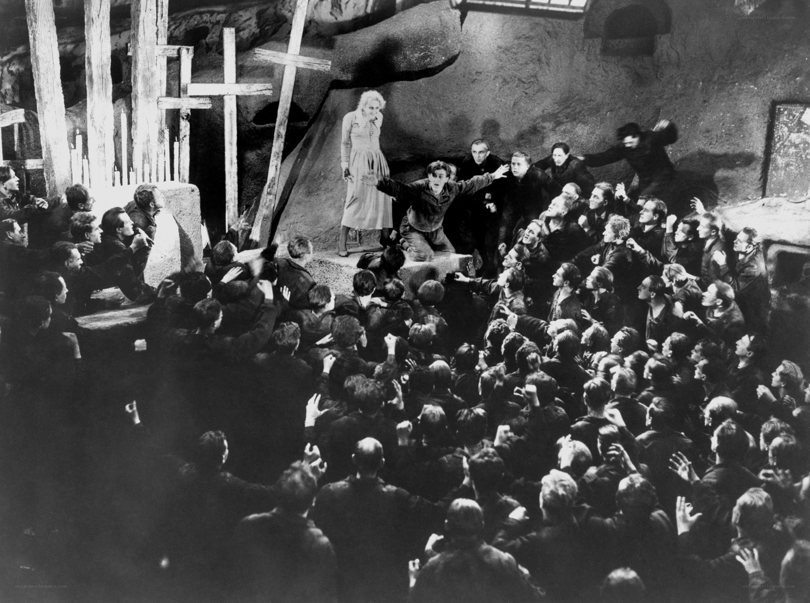 Dramatic scene from a classic film