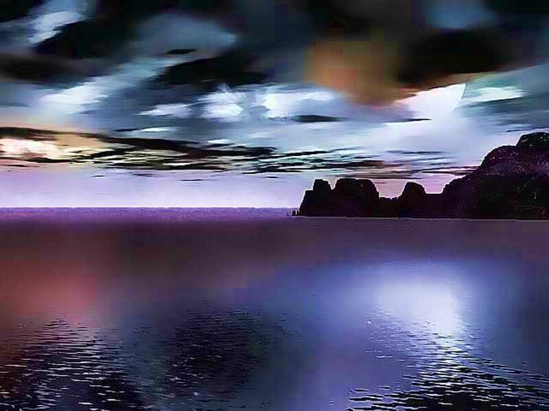 dramatic seascape at twilight