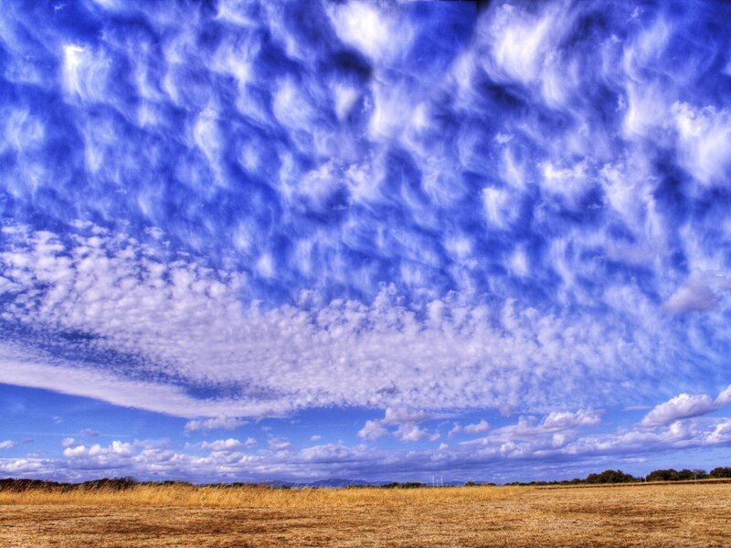Dramatic sky over a field