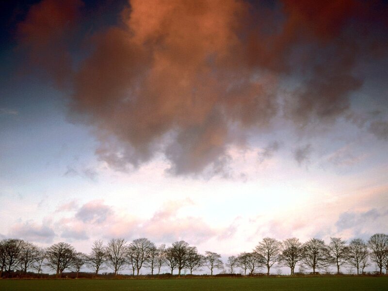 Dramatic sky over a field