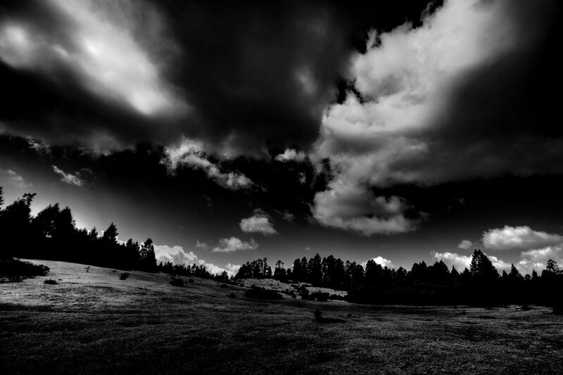 Dramatic Sky Over a Hillside