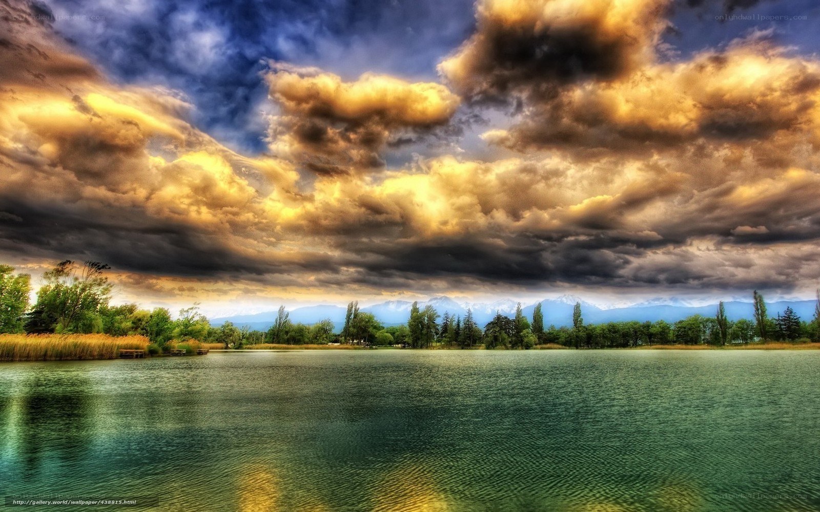 Dramatic Sky Over a Lake