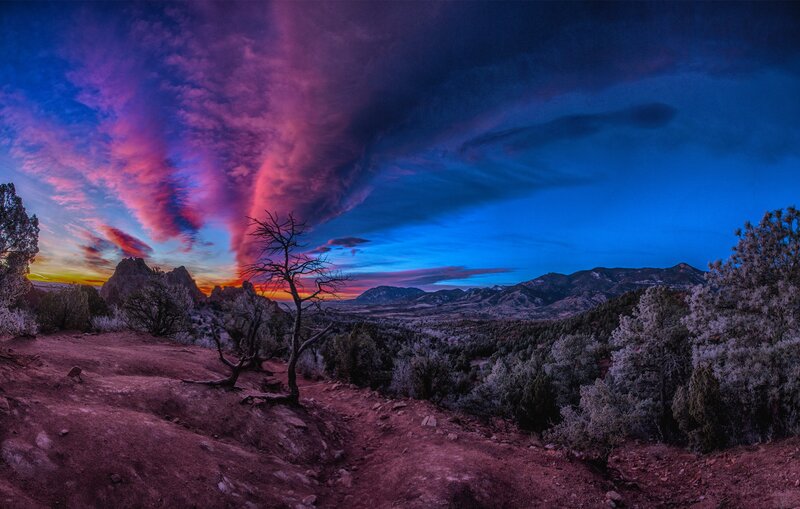 Dramatic Sky over Mountains — Purple