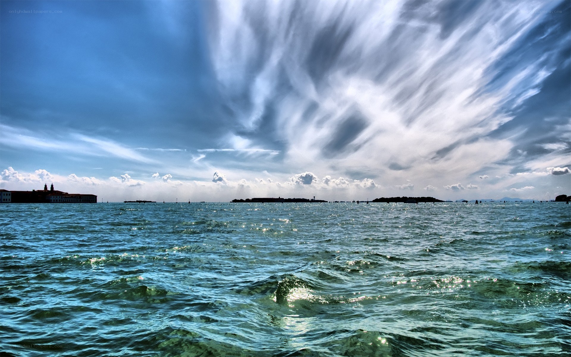 Dramatic sky over Venetian lagoon