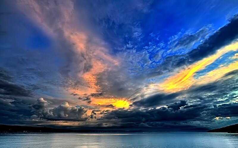 Dramatic Sky over Water — Blue
