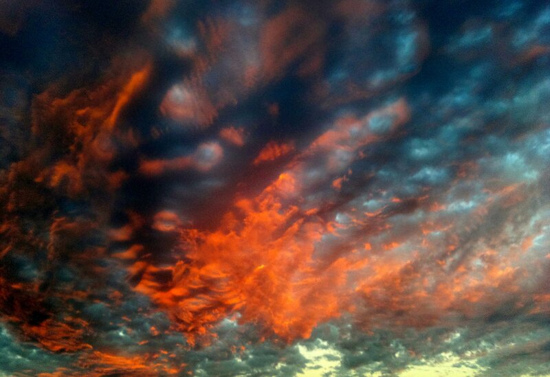 Dramatic Sky with Clouds — Orange