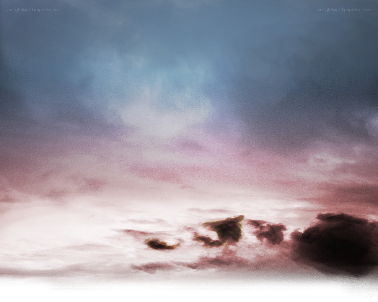 dramatic sky with pink and blue hues