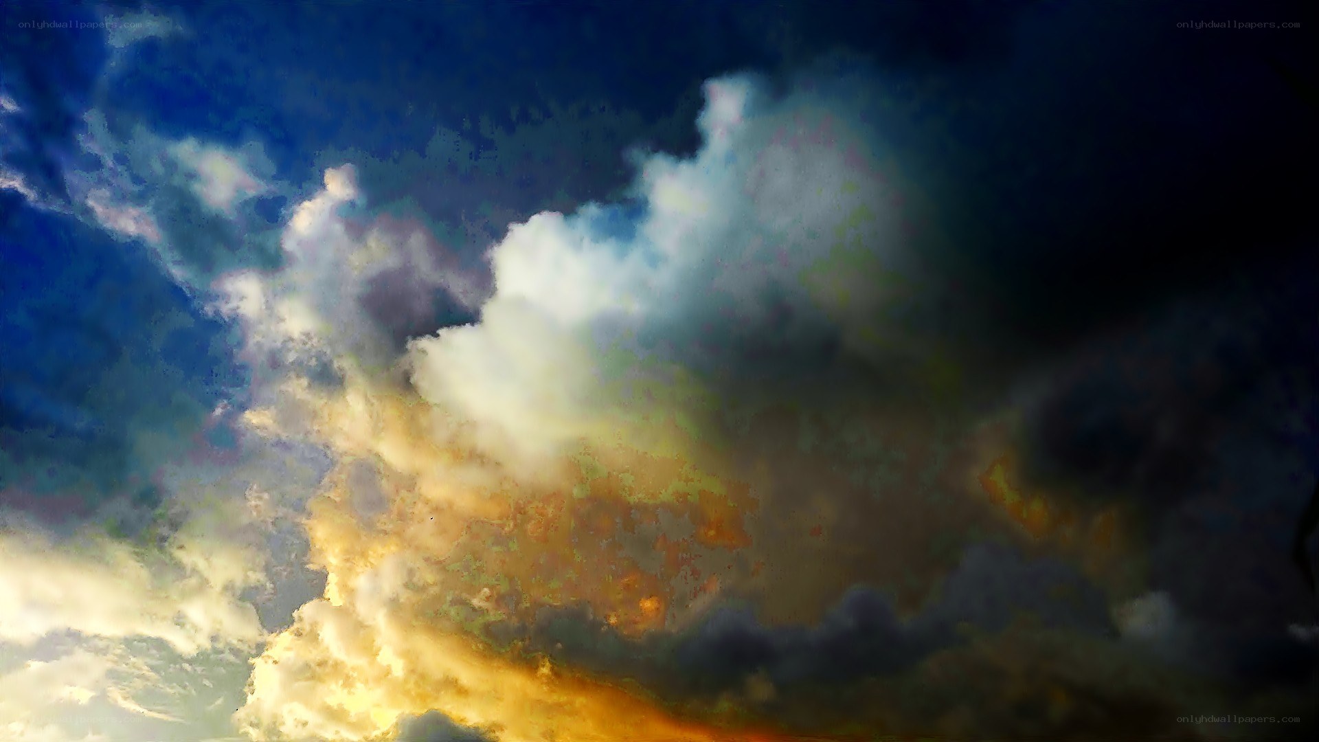 dramatic sky with storm clouds